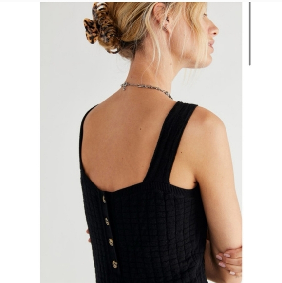 FREE PEOPLE Beach Short N Sweet Sweater Minidress - Black. Size Med NWT - Picture 2 of 13